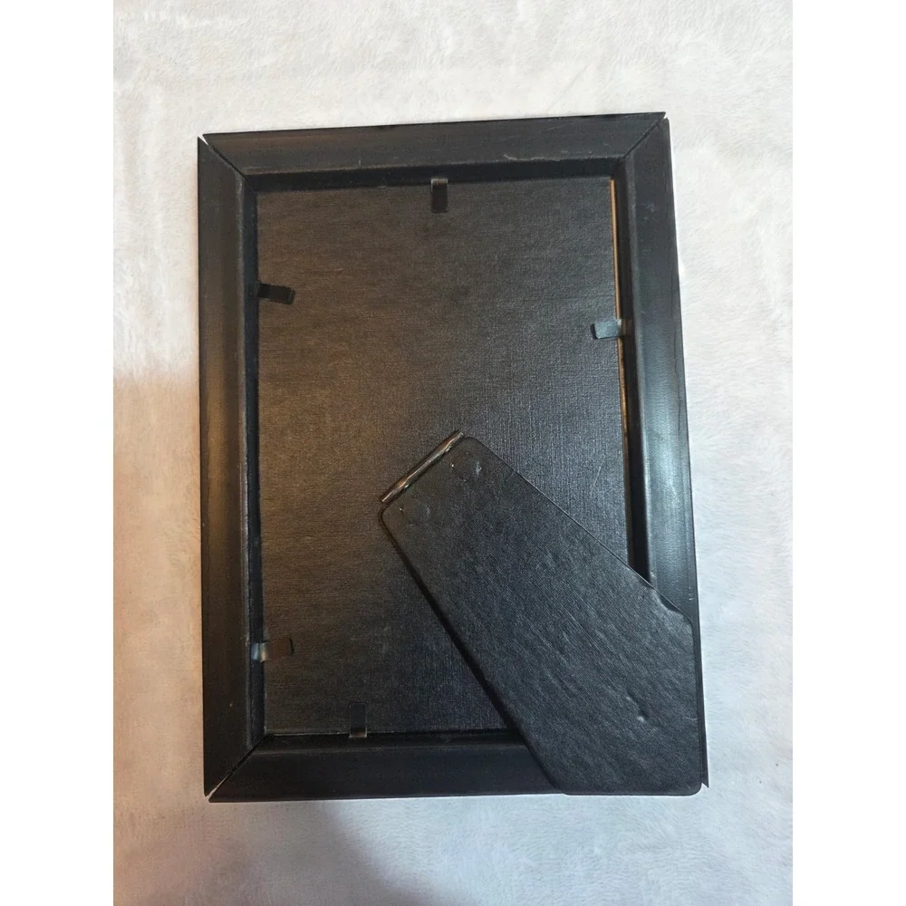 National Marquetry 4x6 Picture Frame Black Burgundy Gold Geometric Made USA...